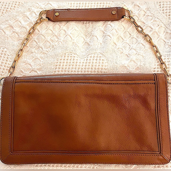 Tory Burch Suki Reva Clutch in Toffee Brown Leather, Excellent, Almost New! - Picture 2 of 11